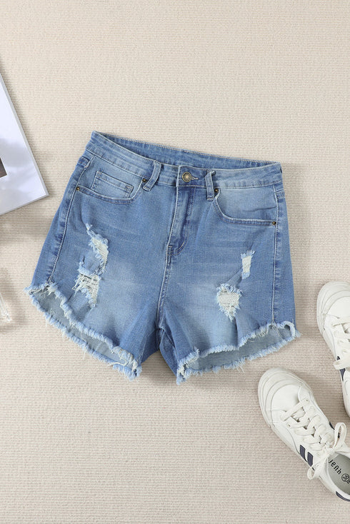 high-waist-plus-size-ripped-denim-shorts