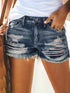 Stylish High Waist Distressed Denim Shorts