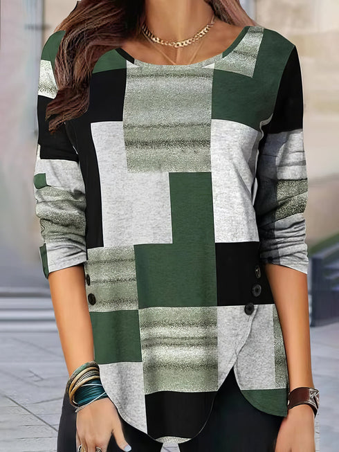 womens-t-shirts-plaid-loose-round-neck-long-sleeve-t-shirt
