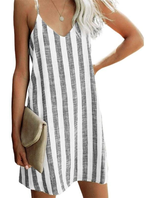 striped-print-suspender-mini-dress