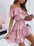 one-neck-off-shoulder-ruffled-dress