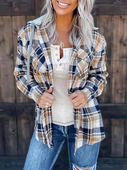 womens-blouses-plaid-detachable-hat-pocket-long-sleeve-blouse