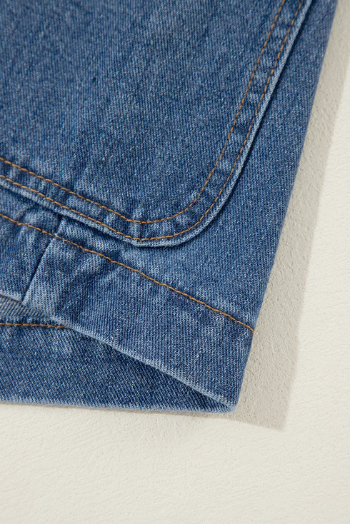 vintage-ripped-raw-hem-flap-pockets-long-sleeve-denim-jacket