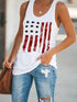red-star-stripe-print-round-neck-sleeveless-tank-tops