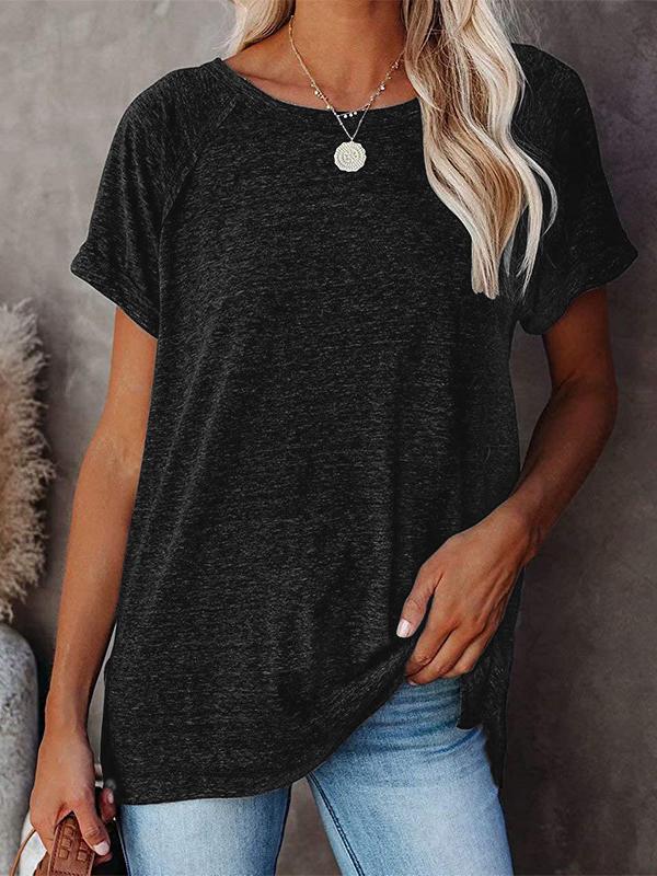 round-neck-solid-loose-short-sleeve-t-shirt