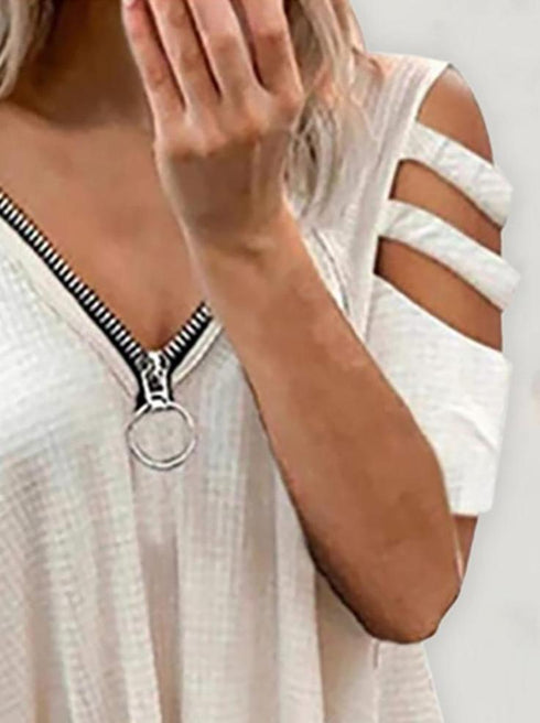 cold-shoulder-cutout-sleeve-zip-front-top