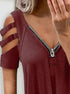 cold-shoulder-cutout-sleeve-zip-front-top