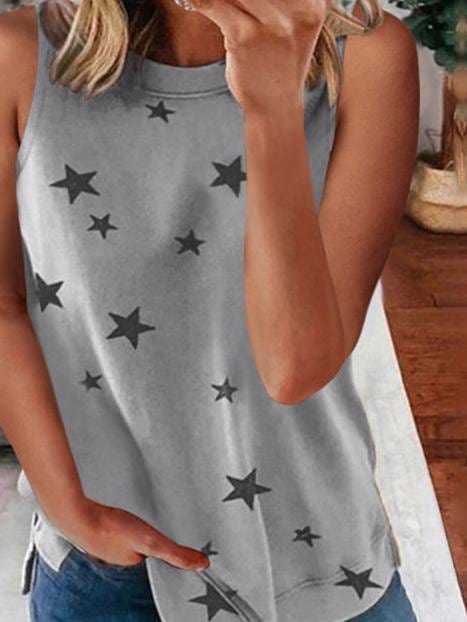 star-print-sleeveless-pullover-racer-top