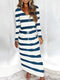v-neck-loose-striped-print-long-sleeved-dress
