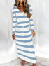 v-neck-loose-striped-print-long-sleeved-dress