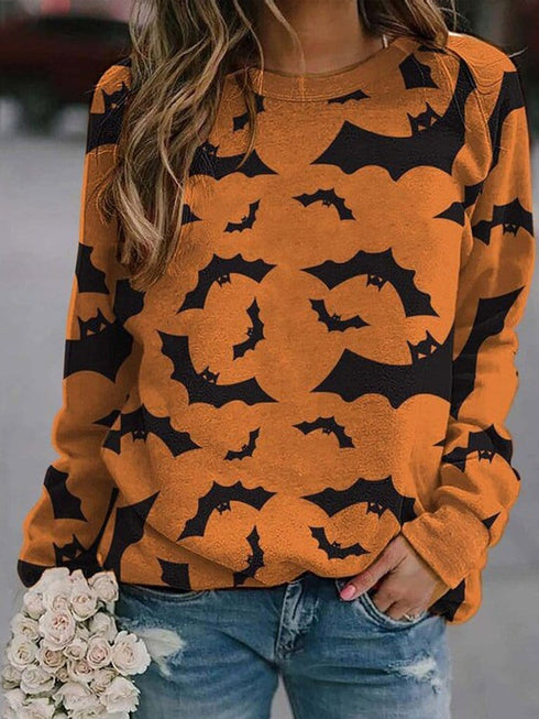 womens-t-shirts-bat-print-comfortable-round-neck-long-sleeve-t-shirts