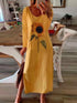 womens-dresses-sunflower-print-slit-long-sleeve-dress