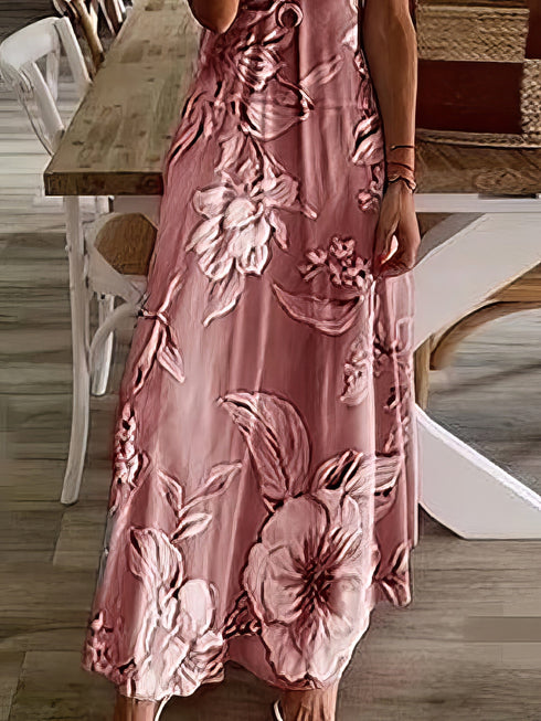 holiday-dress-with-sling-print-maxi-dress