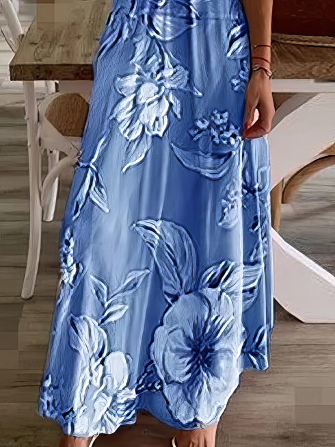 holiday-dress-with-sling-print-maxi-dress