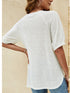 Loose Round Neck Button Casual Half-Sleeve T-Shirt