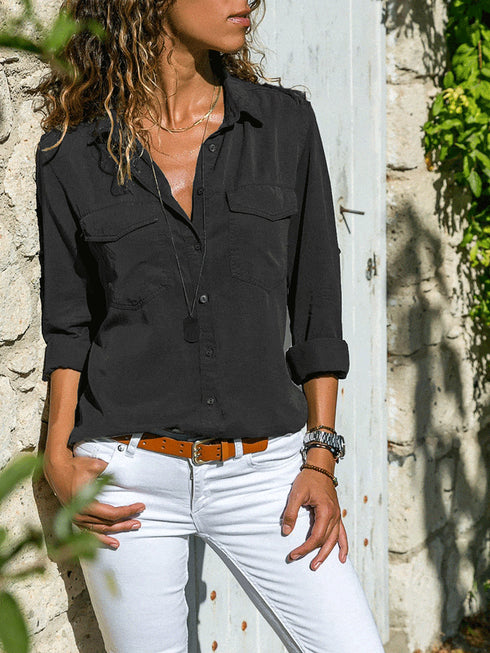womens-blouses-lapel-button-pocket-long-sleeve-blouse