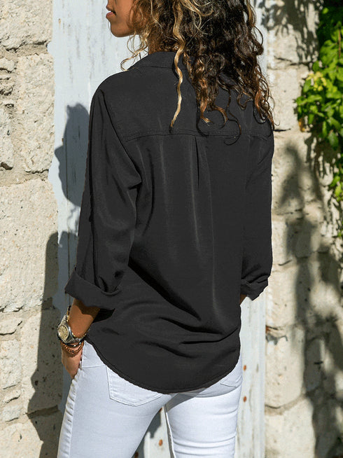 womens-blouses-lapel-button-pocket-long-sleeve-blouse