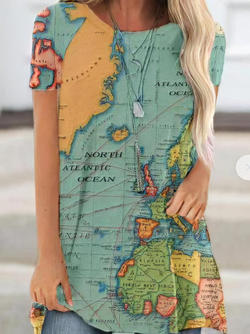 loose-map-print-short-sleeved-t-shirt