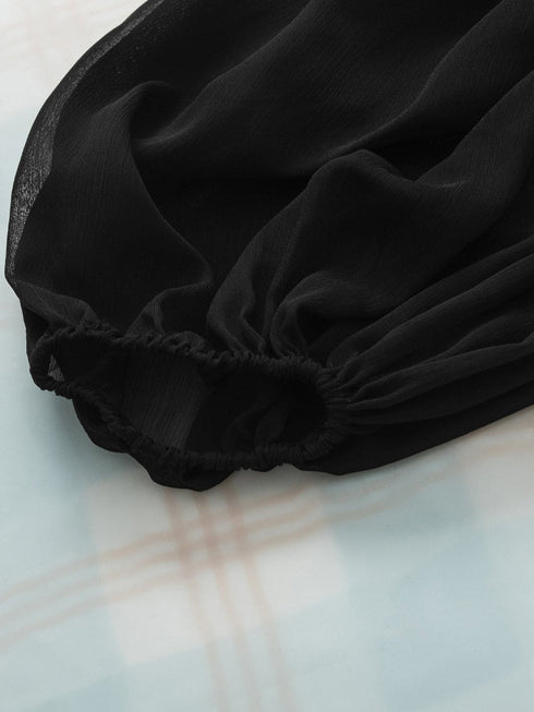 women-s-blouses-loose-elegant-round-neck-mid-sleeved-chiffon-blouse