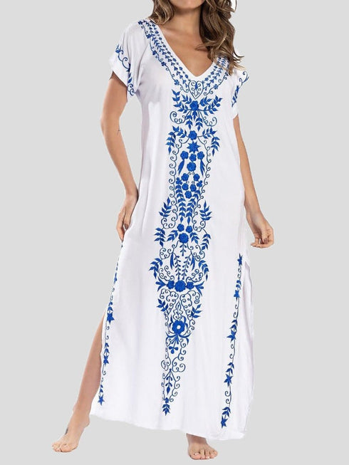 womens-dresses-loose-v-neck-vintage-print-slit-maxi-dress