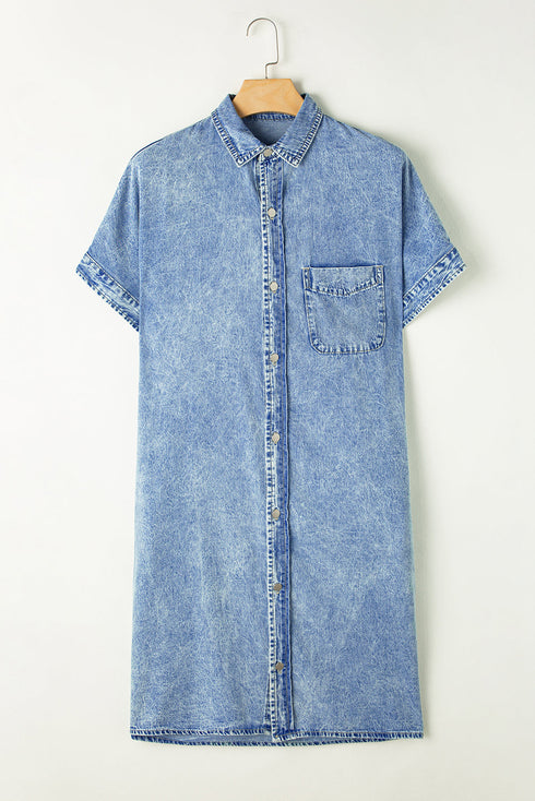 retro-short-sleeve-denim-long-dress