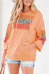 hooded long sleeve top