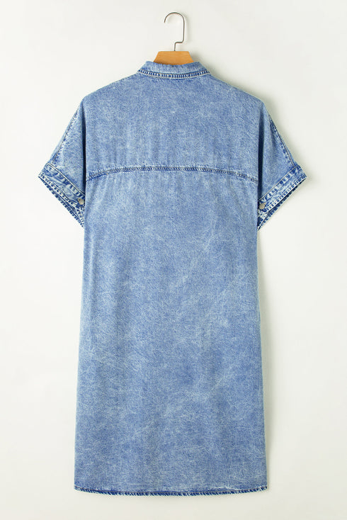 retro-short-sleeve-denim-long-dress