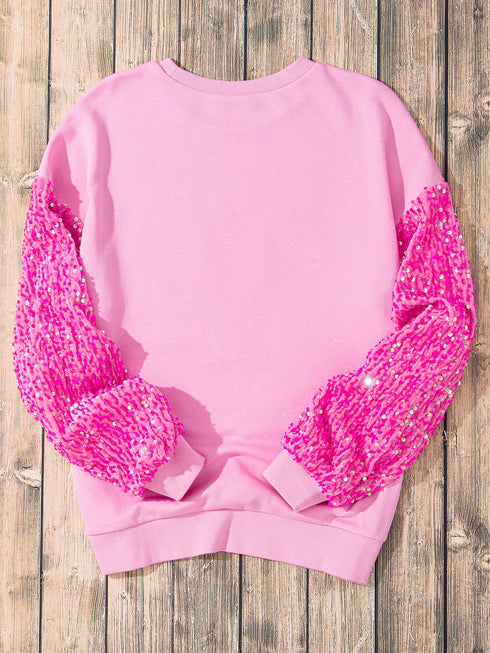 pink-christmas-nutcracker-graphic-sequin-sleeve-sweatshirt