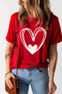 Red Hand Drawn Heart Valentines Day Fashion T Shirt