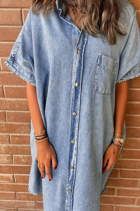 retro-short-sleeve-denim-long-dress