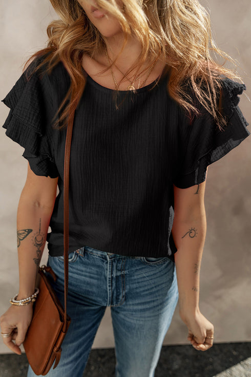 Ruffle Sleeve Blouse
