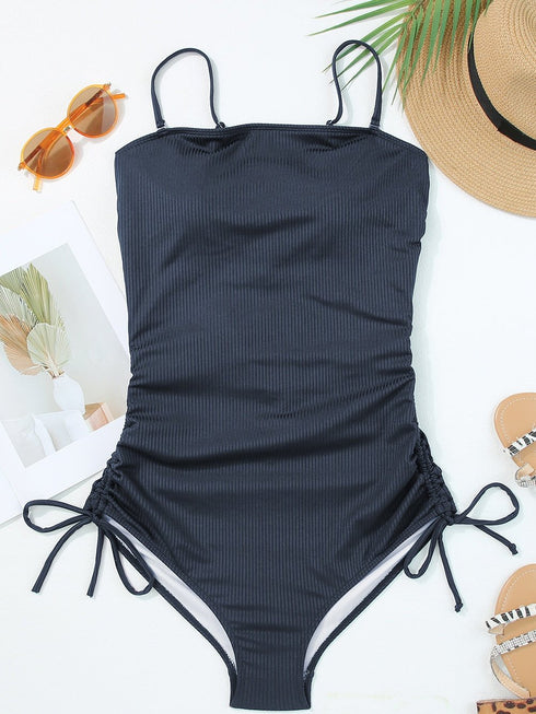navy-blue-ribbed-drawstring-sides-cutout-one-piece-swimsuit