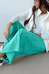 Sea Green Mineral Wash Drawstring Elastic Waist Raw Hem Loose Pants