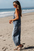 wide leg denim overalls