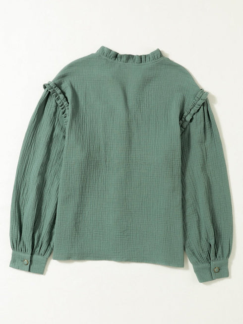 womens-coats-beaded-button-solid-color-lantern-long-sleeve-coat