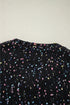 Black Rhinestone Decor Multicolor Confetti Sweater Cardigan