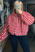 Red Plush Plaid Zip Up Cozy Winter Coat