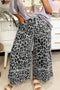 Gray Leopard Wide Leg Cropped Pants