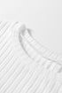 white ribbed knit top