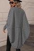 Black Houndstooth Print Open Front Long Dolman Kimonos