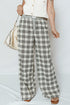 plaid wide leg pants