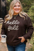 Coffee hello fall Braided Letter Graphic Plus Size Sweater