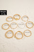 Gold Alloy Plated Pearl Beading 10pcs Bracelet Set