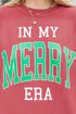 Strawberry Pink IN MY MERRY ERA Loose Fit Corded Sweatshirt