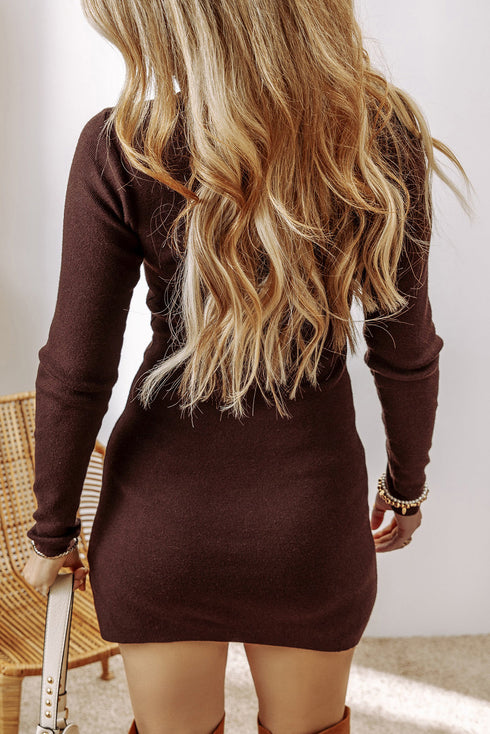 brown sweater dress
