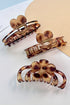 Thai Curry Amber Leopard Resin Flower Hair Claw Clip
