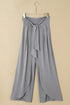 Medium Grey Knotted Drop Waist Split Leg Relaxed Pants