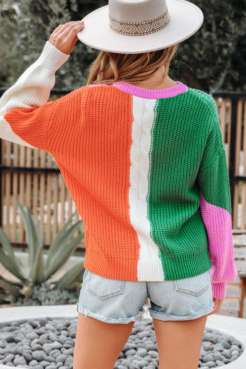 color block sweater