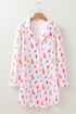 Pink Christmas Twinkle Tree Print Shirt Sleep Dress