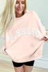 light pink crewneck sweatshirt